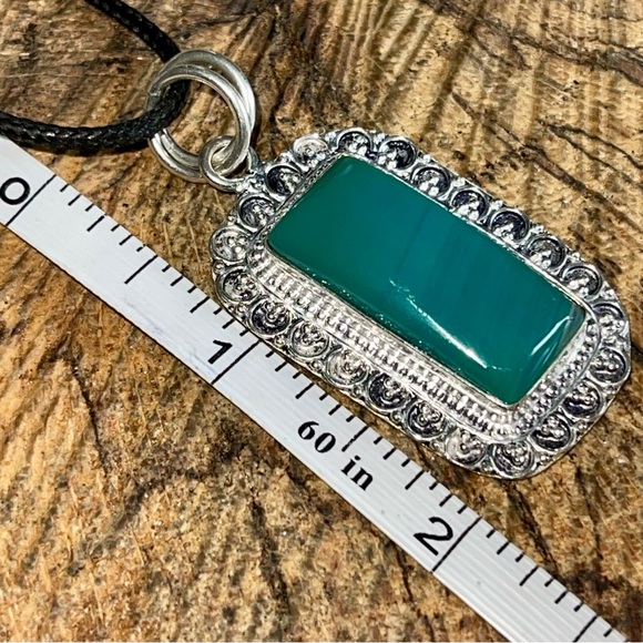 Rectangular Green Botswana Pendant 2” - Picture 13 of 15